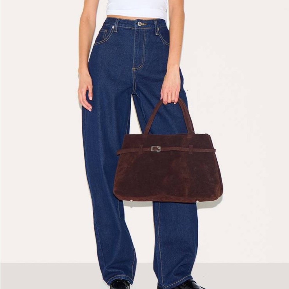 Prettylittlething Barrel High-Rise Blue Indigo Women’s Jeans Size 2 New